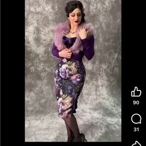 Kitten damour purple fur cardigan